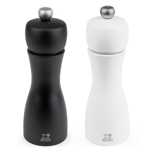 Zestaw 2 młynków do soli i pieprzu Tahiti biały/czarny, 15 cm, Peugeot