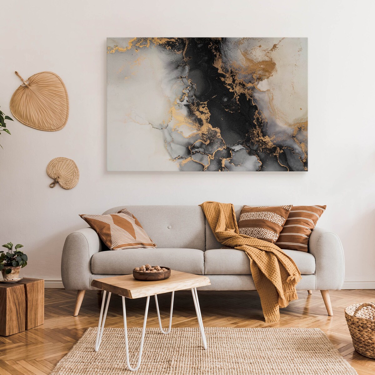 Obraz na płótnie Czarny marmur ze złotem 120x80cm