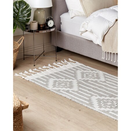 Dywan 80 x 150 cm szaro-biały TABIAT