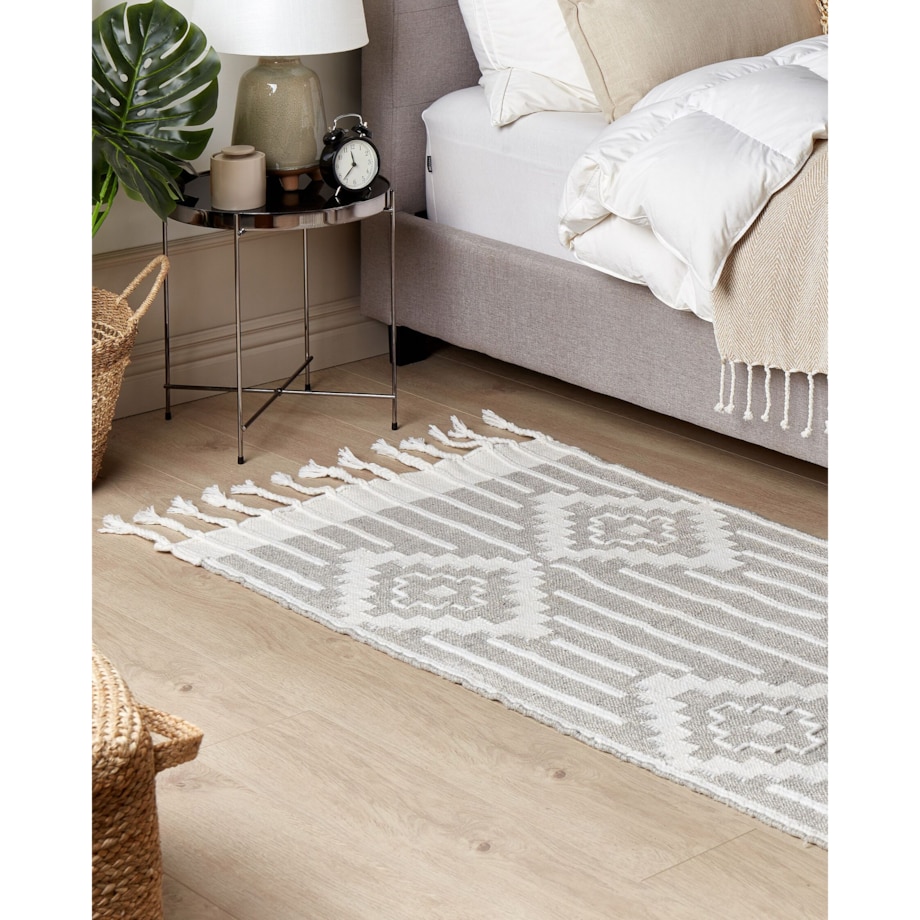Dywan 80 x 150 cm szaro-biały TABIAT