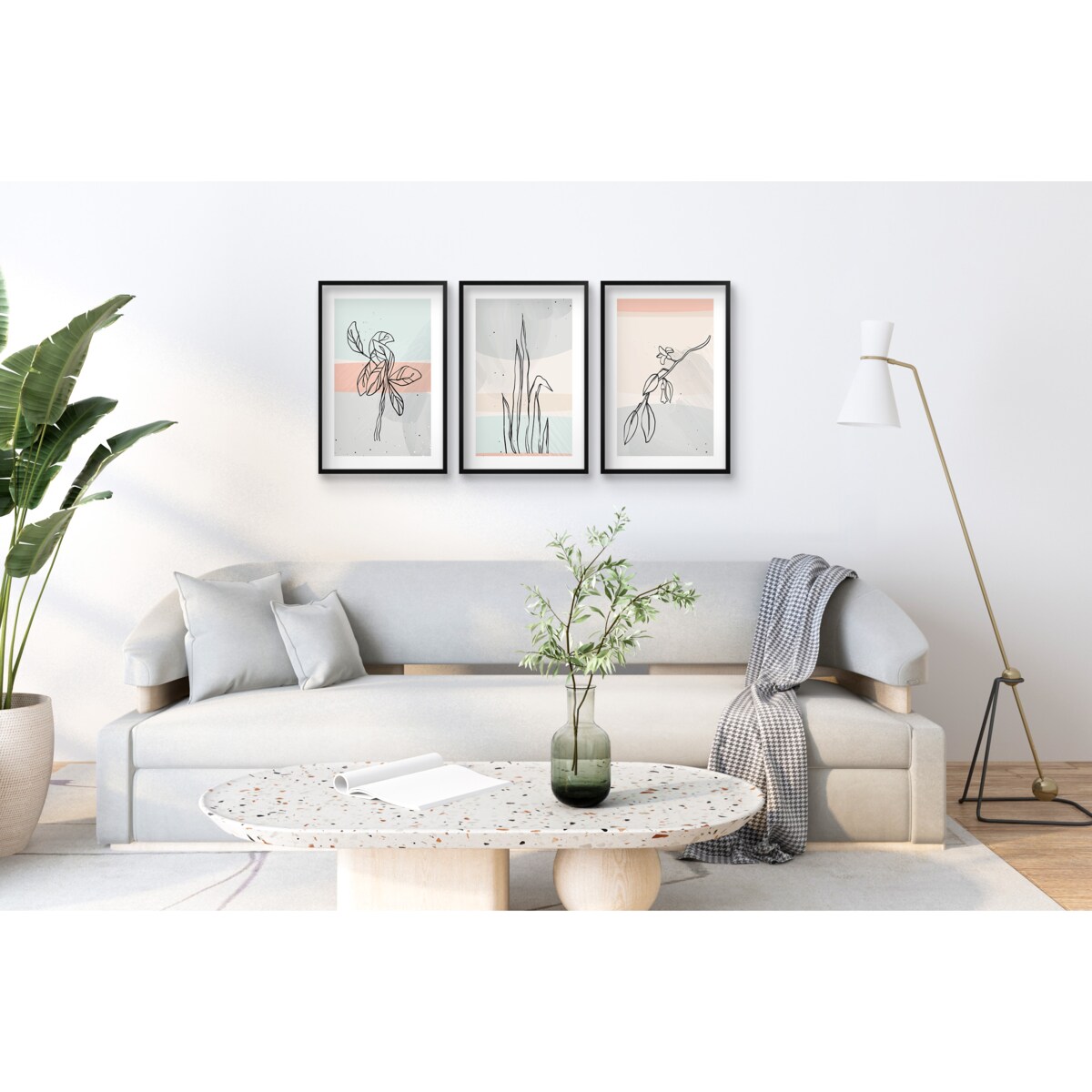 Nowoczesne Pastelowe Plakaty Obrazy ścienne do sypialni salonu Line Art