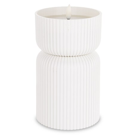 Świeca LED z tworzywa sztucznego i wosku 18x10x10 cm CANDELL biała