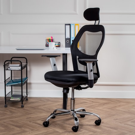 Krzesło biurowe fotel obrotowy regulowany chrom K40 do biurka