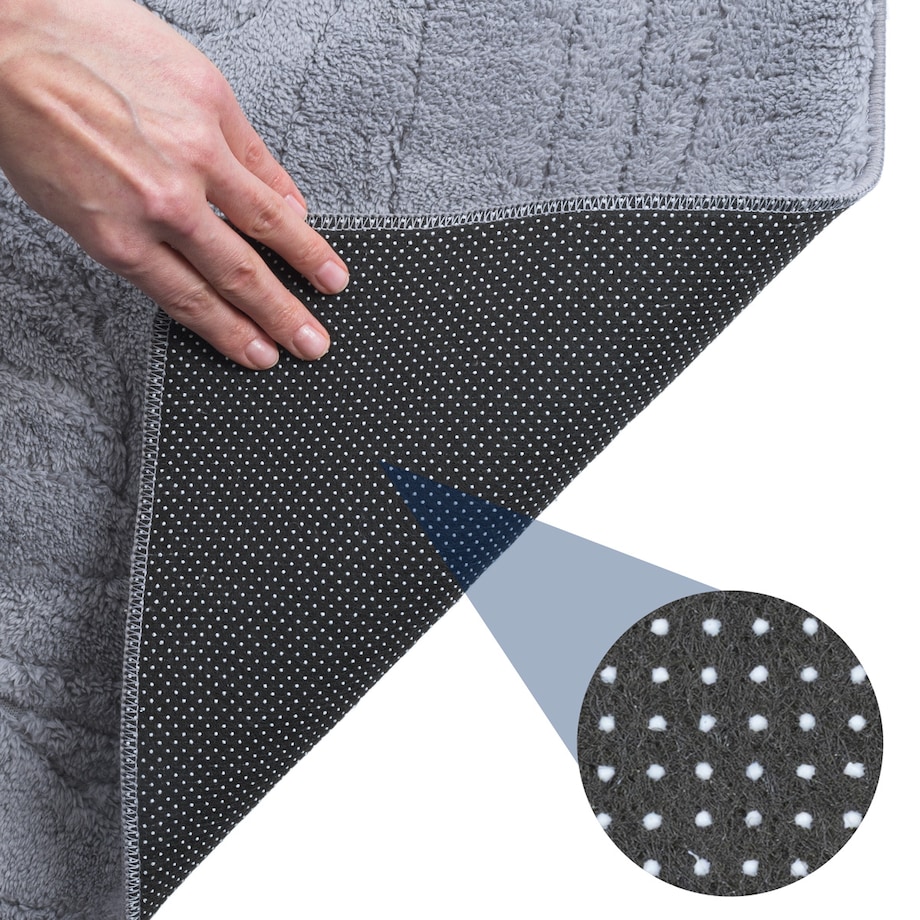 Dywan pluszowy Botanic Liście 80x150 cm e-floor Liście OEKO-TEX szary