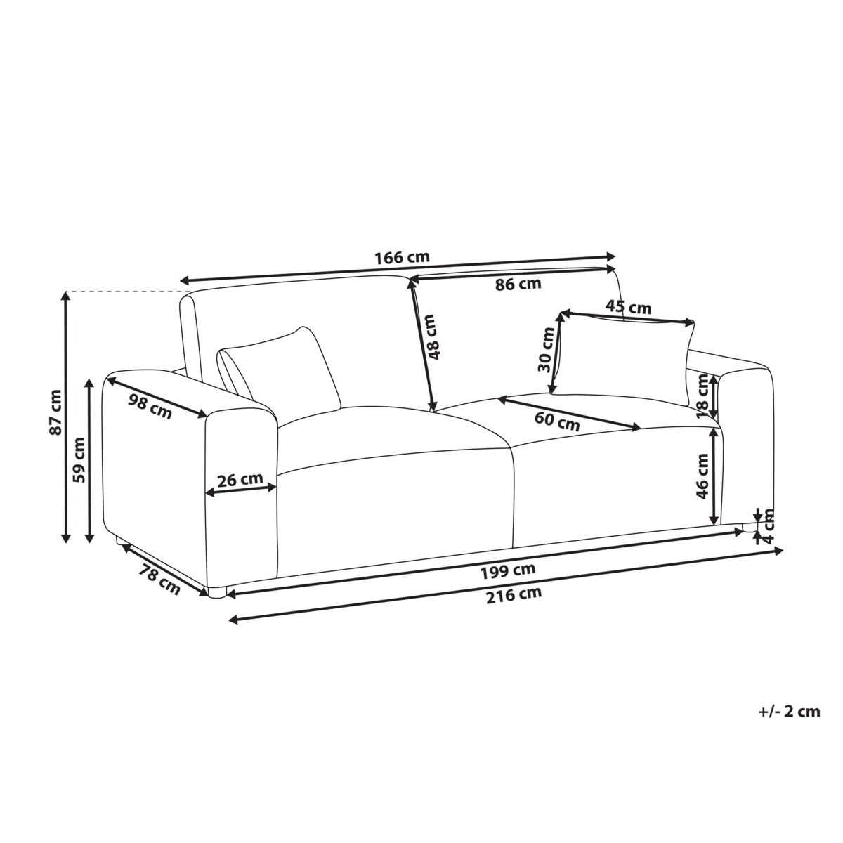 Sofa 3-osobowa sztruksowa szara SANDORA