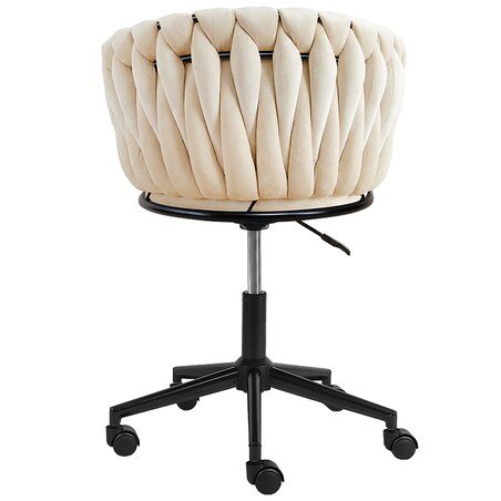 Fotel biurowy obrotowy krzesło biurowe wygodne do biurka regulowany beżowe