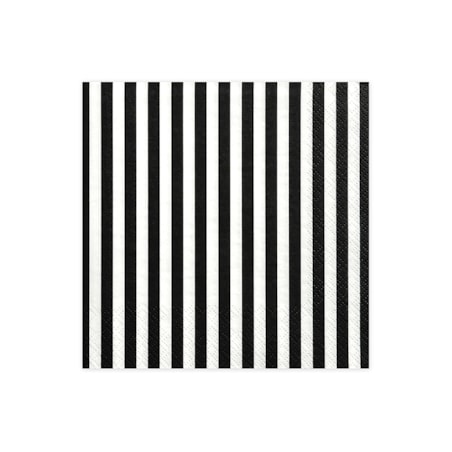Serwetki Paski, czarny, 33 x 33cm (1 op. / 20 szt.)
