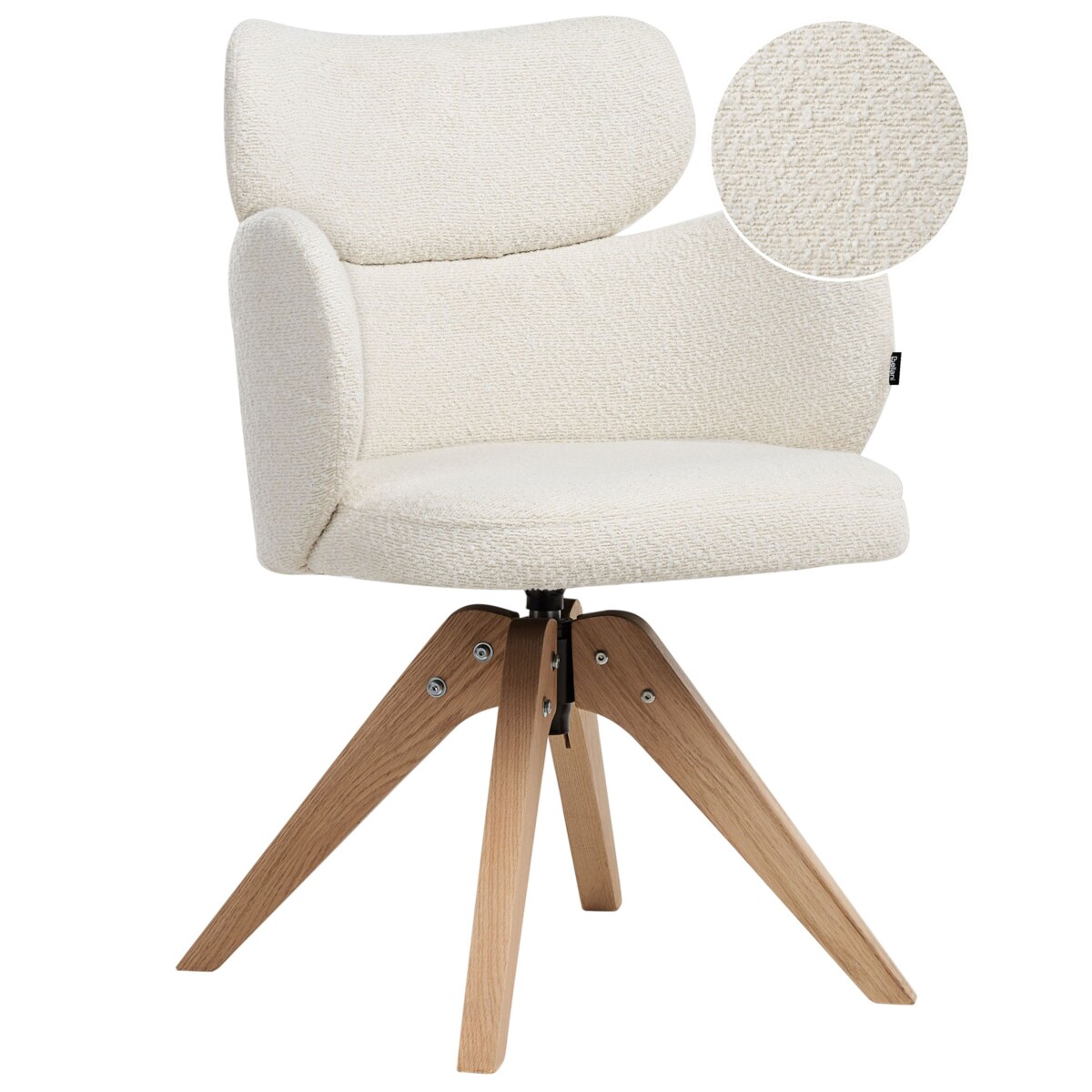 Krzesło do jadalni Obrotowy MARCY Boucle Jasnobeżowy