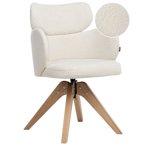 Krzesło do jadalni Obrotowy MARCY Boucle Jasnobeżowy