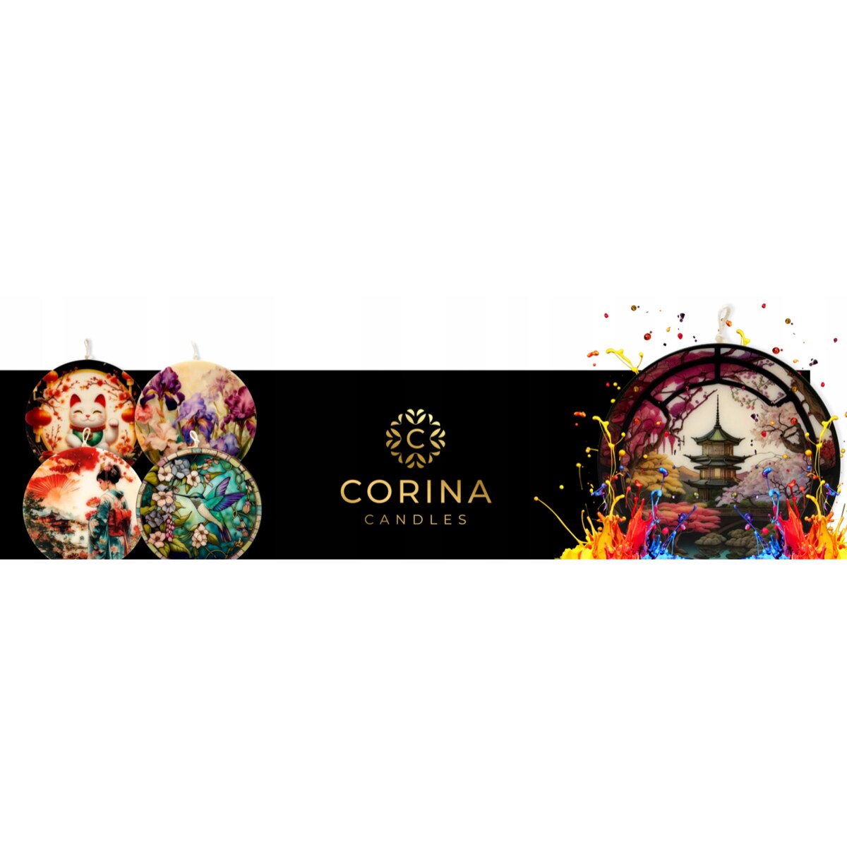 Świeca Sojowa na Prezent Świeczka Ozdobna Bezzapachowa Dekoracyjna Japonia