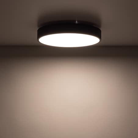 Lampa Sufitowa Łazienkowa Tk Lighting Velis Czarna Plafon Led 24W Ip54 Zmienna Barwa, Ściemniany