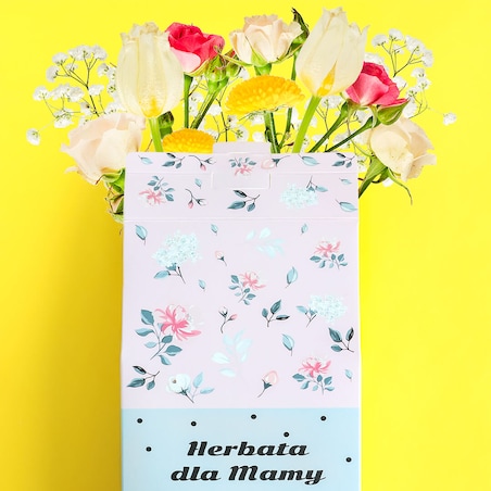 ZESTAW PREZENTOWY UPOMINKOWY BOX NA DZIEŃ MATKI URODZINY DLA MAMY TEŚCIOWEJ - MIX 10 RÓŻNYCH HERBAT SYPANYCH LIŚCIASTYCH