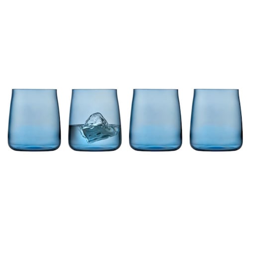 Szklanki do wody ze szkła kryształowego Smoke 420 ml niebieskie 4 sztuki 31579