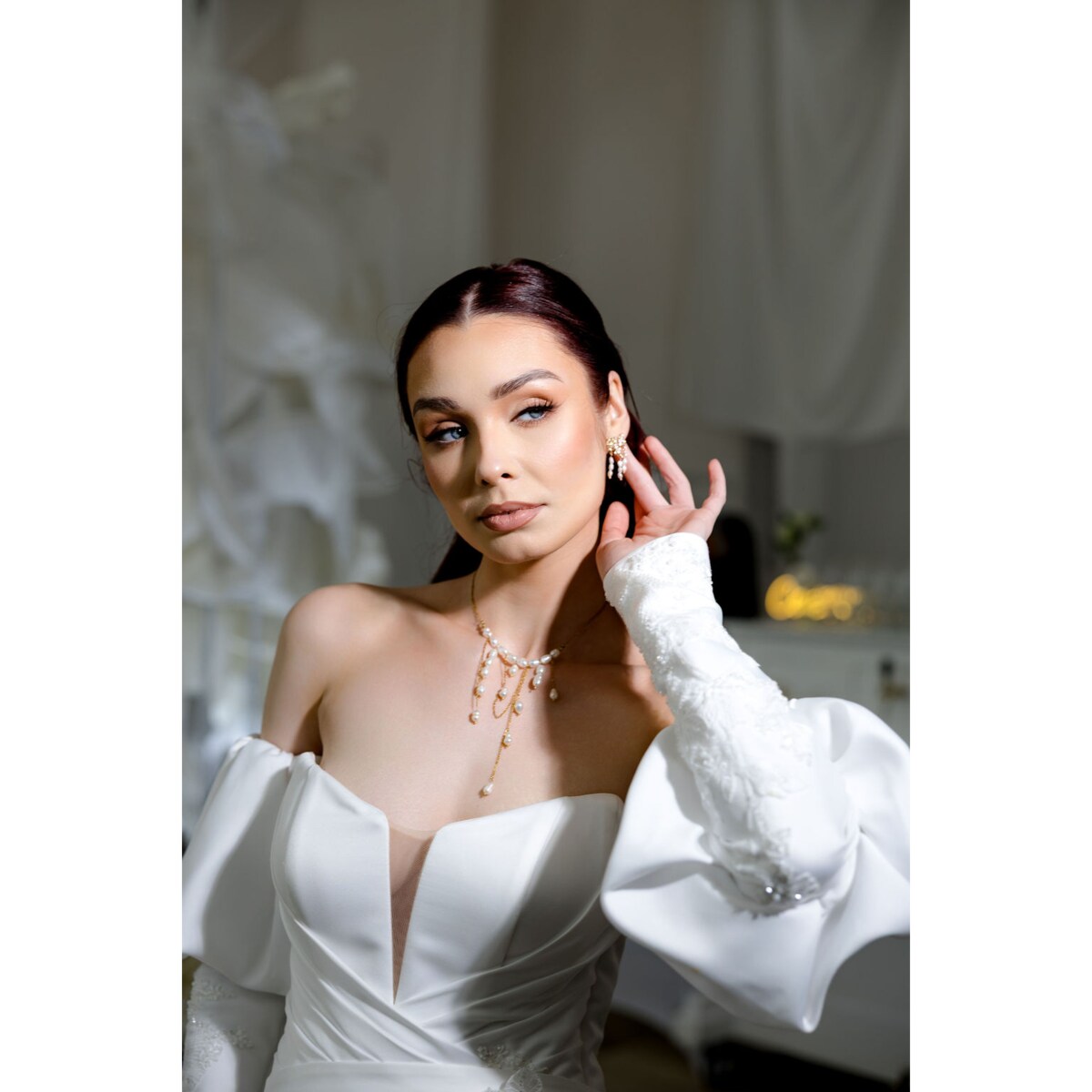 Kolczyki z perłami słodkowodnymi robione ręcznie pozłacane wiszące sznury