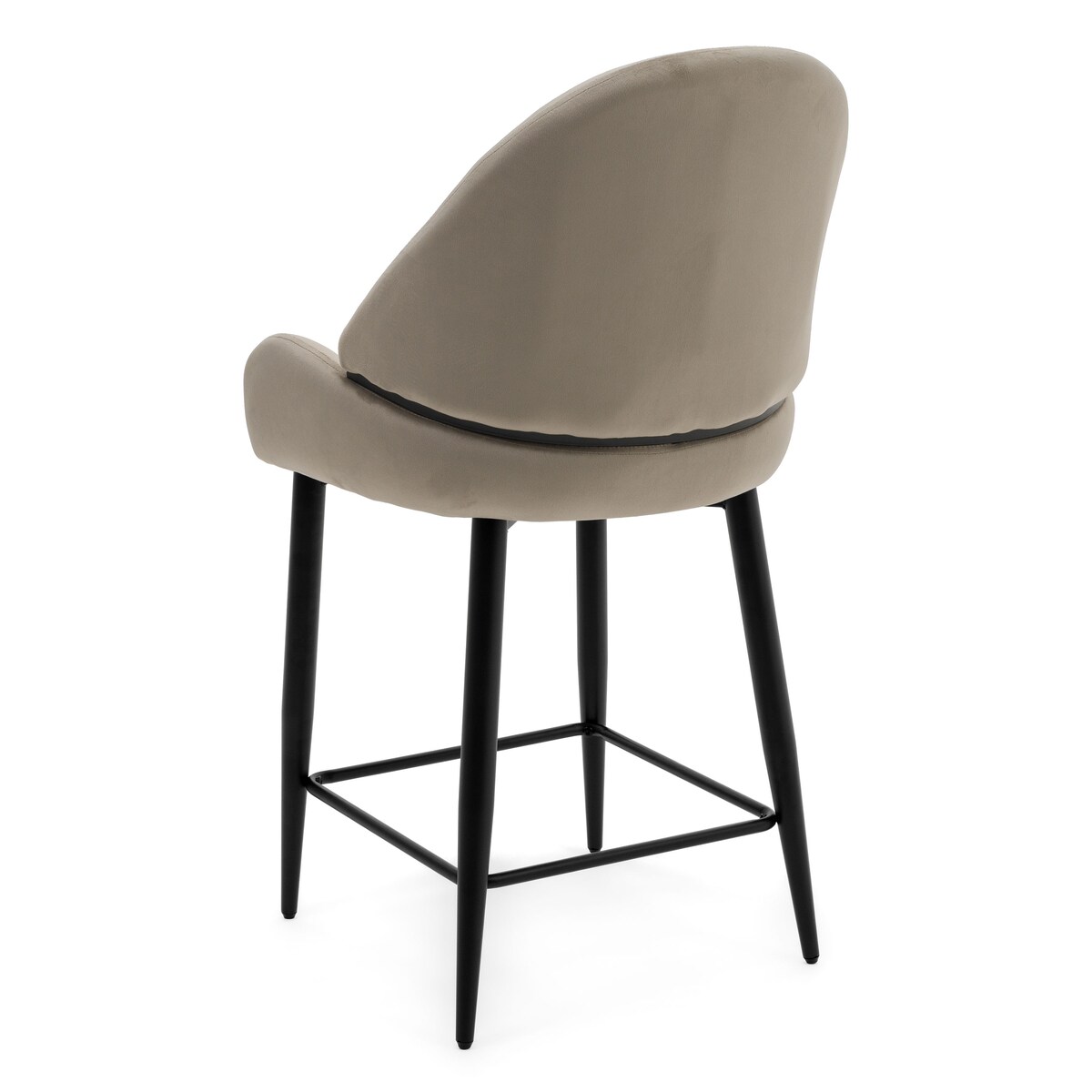 Hoker tapicerowany welurowy do salonu BERGAMO ciemnobeżowy