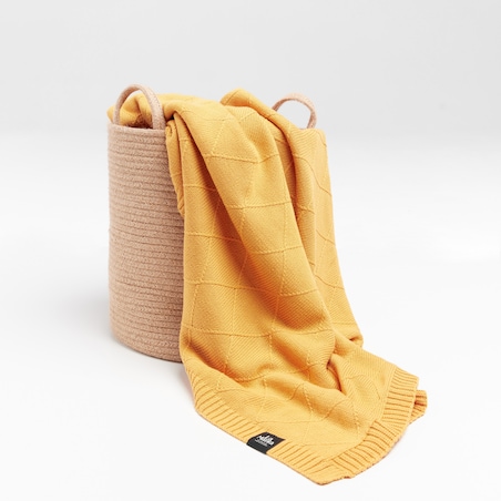 Pled romby musztardowy, 130 x 160 cm, La Manta