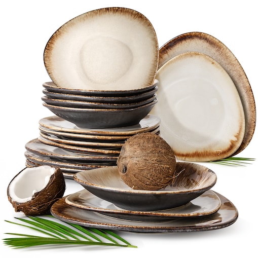 Konsimo PRIMA Zestaw obiadowy 6os. (18 el.), jasnobeżowy