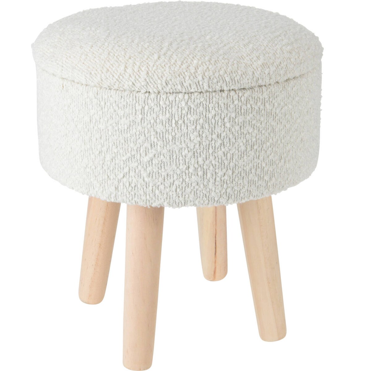 Taboret z siedziskiem teddy, sosnowe nogi, wys. 34 cm