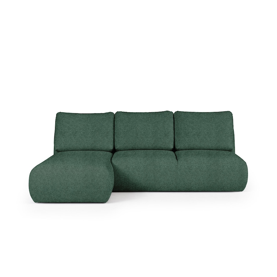 Mirel Sofa narożna lewa bez podłokietników zielona