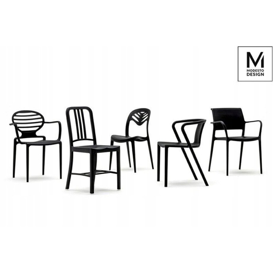 Krzesło kuchenne Air 1615-APC z podłokietnikami czarne