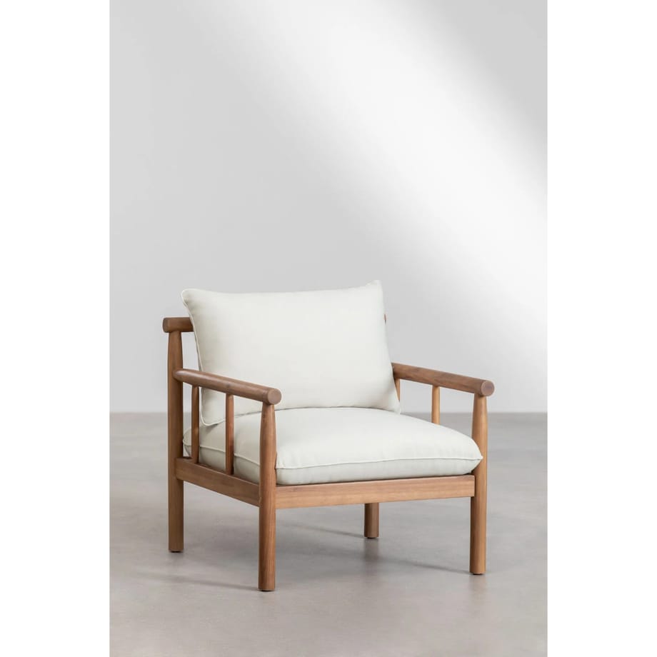 Zestaw ogrodowy: 5-osobowa sofa narożna, fotel i stolik kawowy z drewna akacjowego Melvin