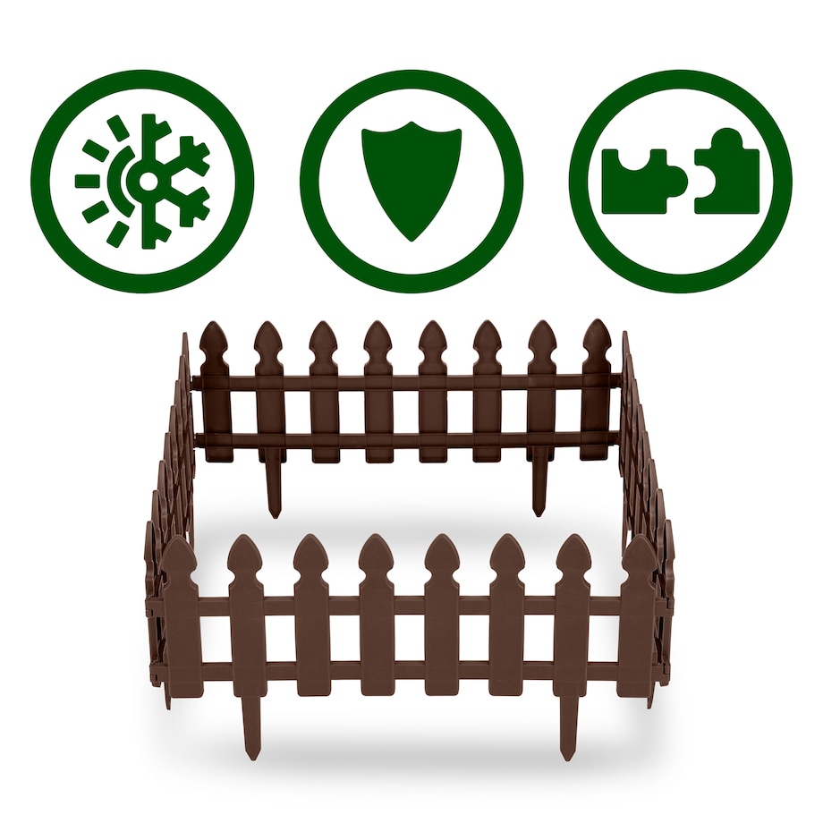 Palisada ogrodowa obrzeże ogrodowe trawnikowe brązowe Plonos tworzywo płotek 240 cm