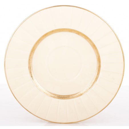 Filiżanka 7x9,5x12,5 cm 220 ml ze spodkiem Ø 16,5 cm TASSE ecru i złoty