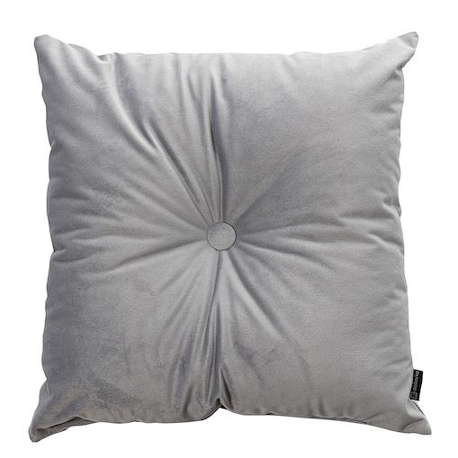 Poduszka kwadratowa Velvet z guzikiem, srebrzysty szary, 37 x 37cm, Velvet
