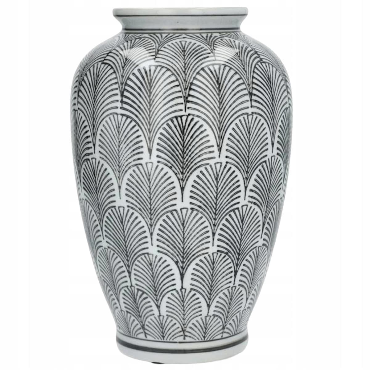 WAZON NA KWIATY BUKIET CERAMICZNY BIAŁY CZARNY DUŻY DO DOMU SALONU 30cm