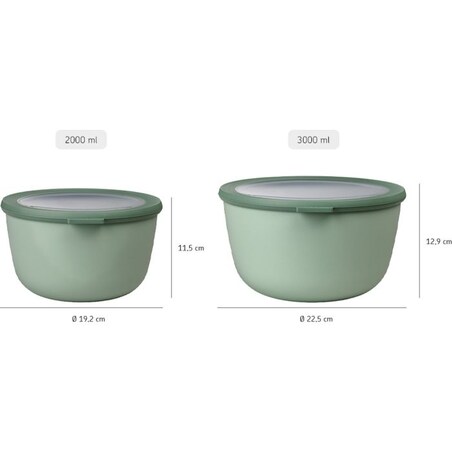 Zestaw 4 misek Cirqula okrągła 500 1000 2000 3000 ml Nordic Jade 106233094700
