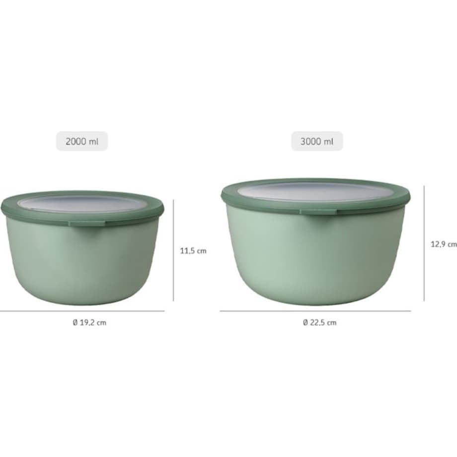 Zestaw 4 misek Cirqula okrągła 500 1000 2000 3000 ml Nordic Jade 106233094700