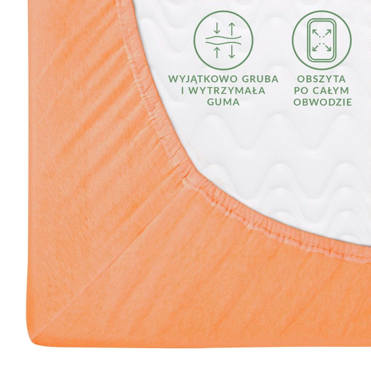 Prześcieradło jersey z gumką 140x200 kolor Łosoś