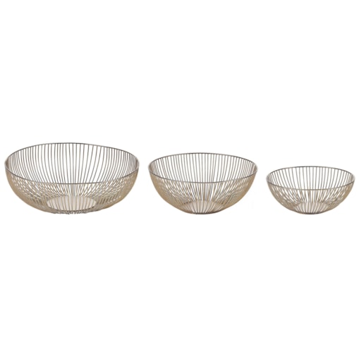 Zestaw 3 mis dekoracyjnych GARUT Metal Złoty