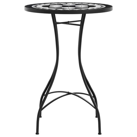 vidaXL Mozaikowy stolik bistro, czarno-biały, Ø50x70 cm, ceramiczny