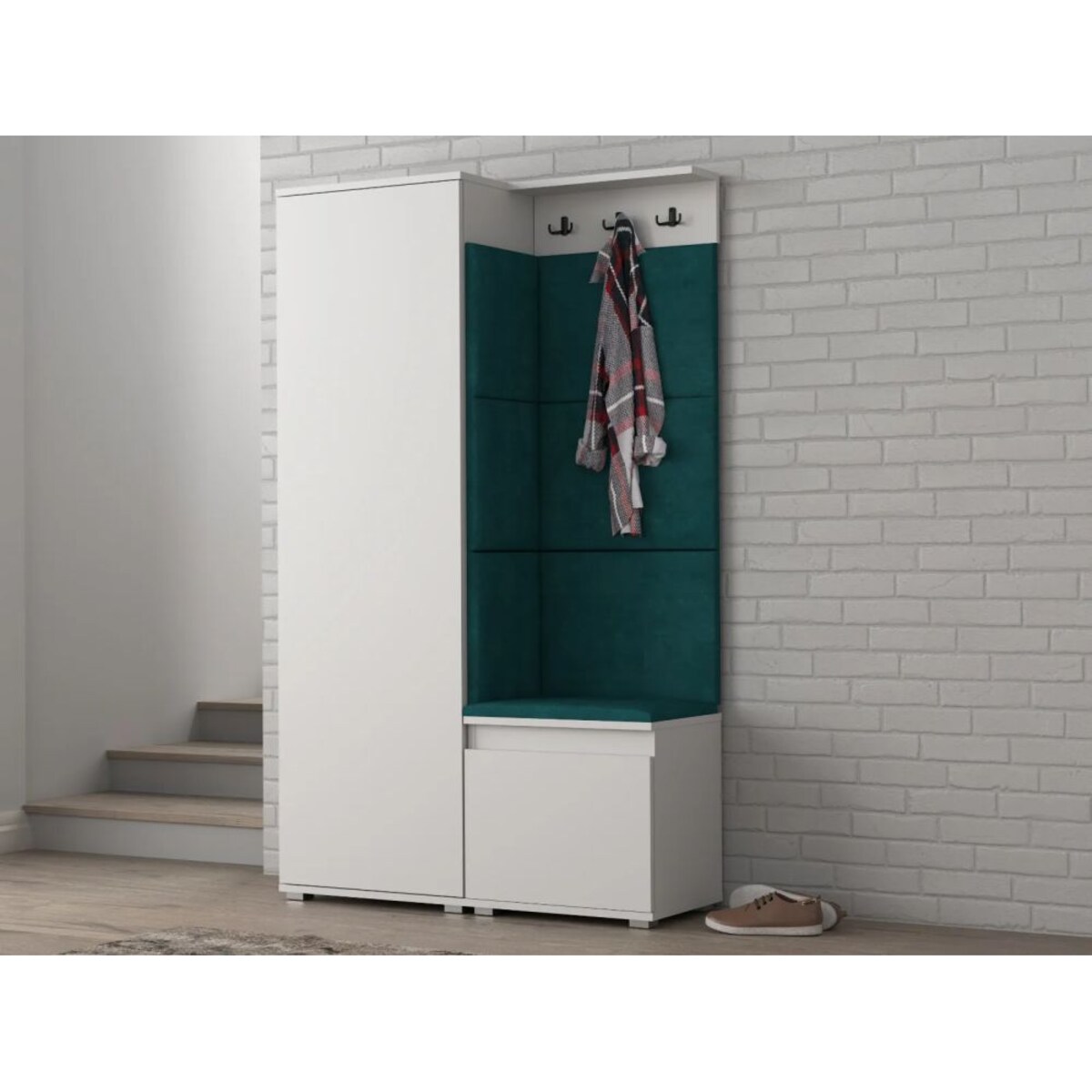 Garderoba do przedpokoju SINGAPUR 104 biała/zielona