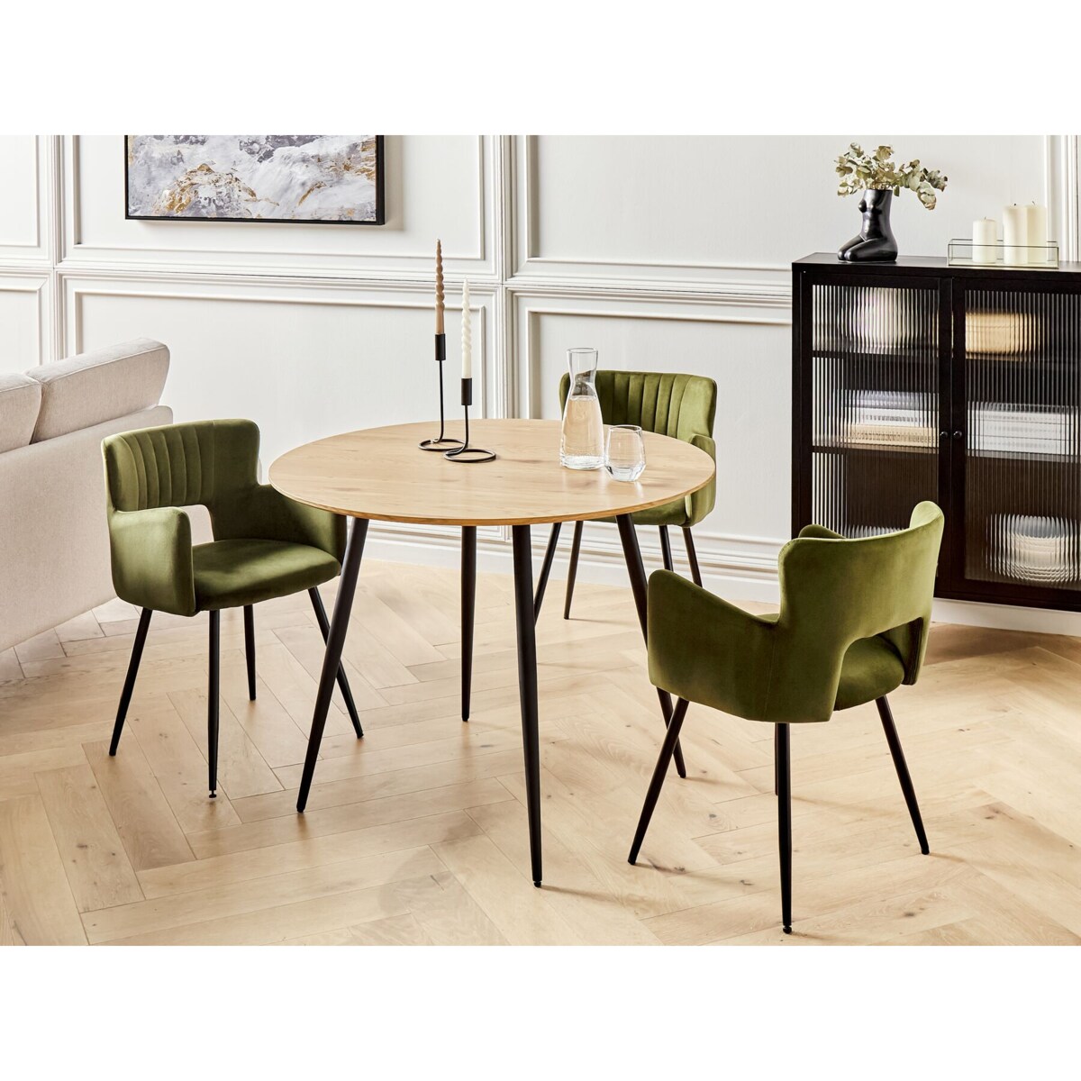 Stół do jadalni okrągły 100 cm jasne drewno BJORKA