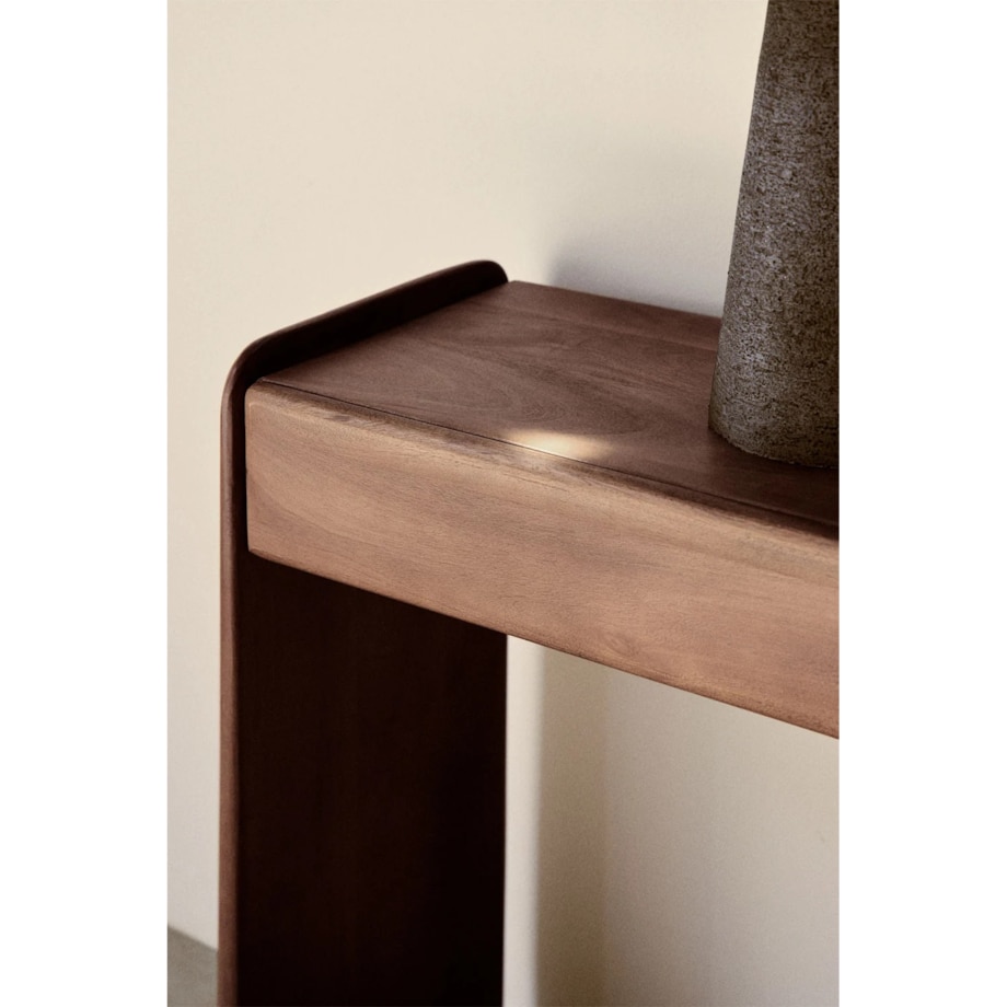 Konsola z drewna akacjowego Tinsley, 120 cm, brązowa