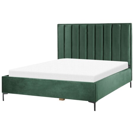 Zestaw mebli do sypialni welur 180 x 200 cm zielony SEZANNE