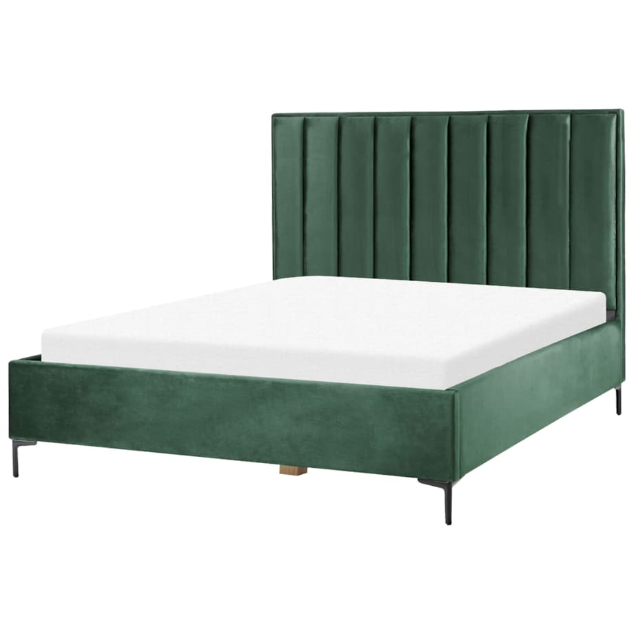 Zestaw mebli do sypialni welur 180 x 200 cm zielony SEZANNE