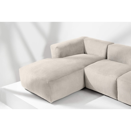 KONSIMO BUFFO Narożnik prawy z niezwykle miękkim i wygodnym siedziskiem, kolor kremowy