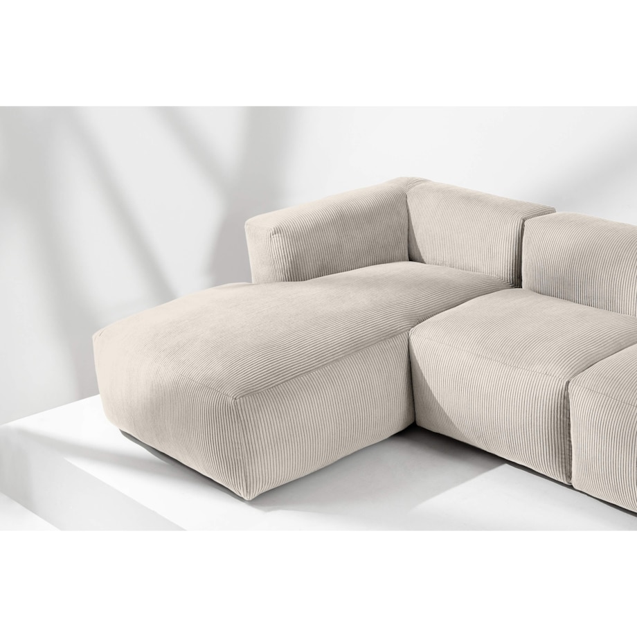 KONSIMO BUFFO Narożnik prawy z niezwykle miękkim i wygodnym siedziskiem, kolor kremowy