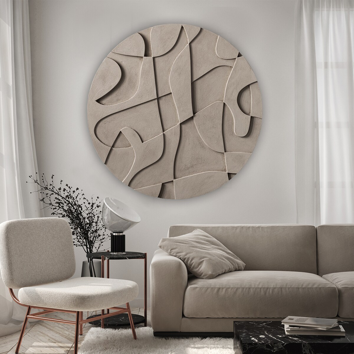 Relief Płaskorzeźba ścienna Botanica II Ladnini