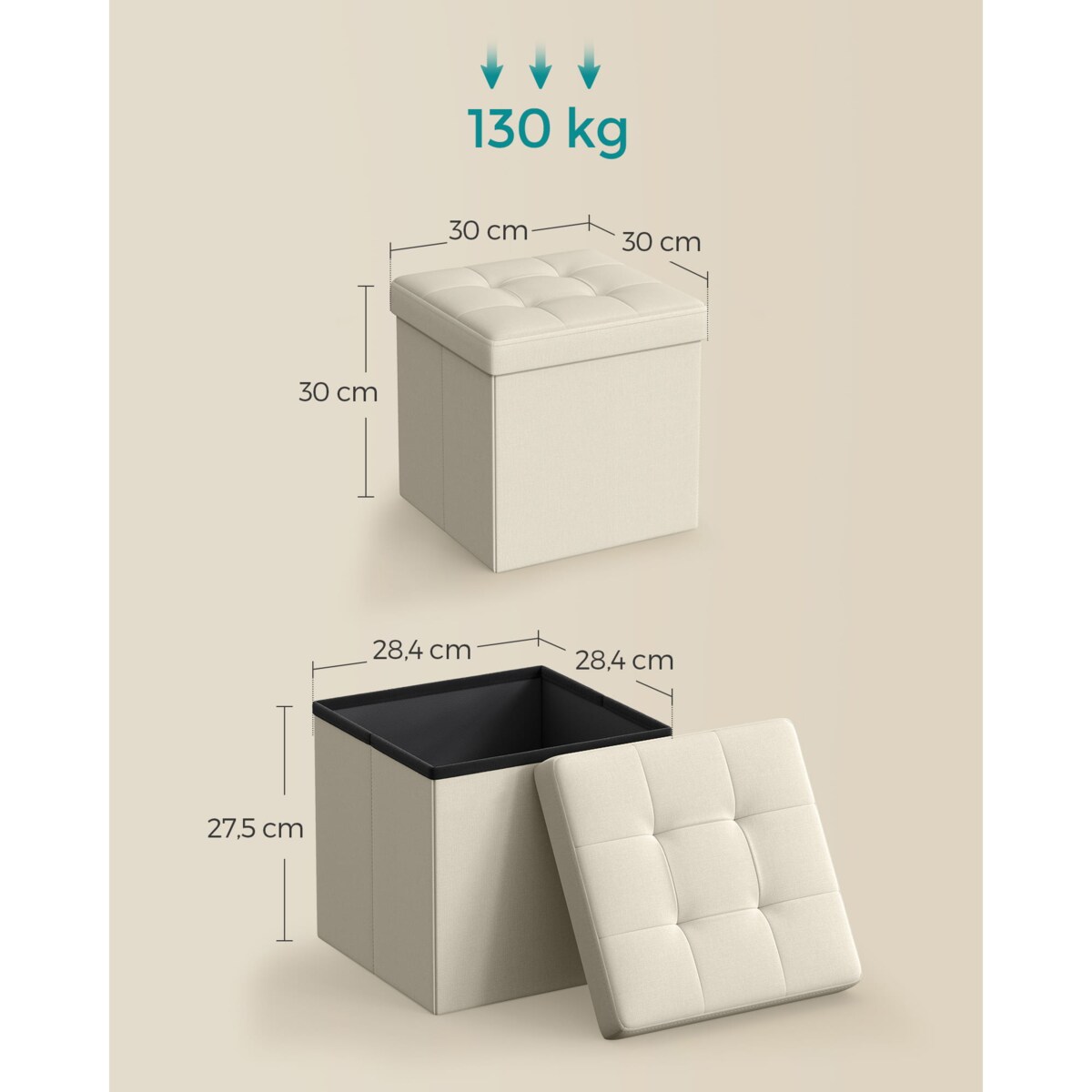 Pufa Siedzisko do sypialni pokoju przedpokoju BIAŁY