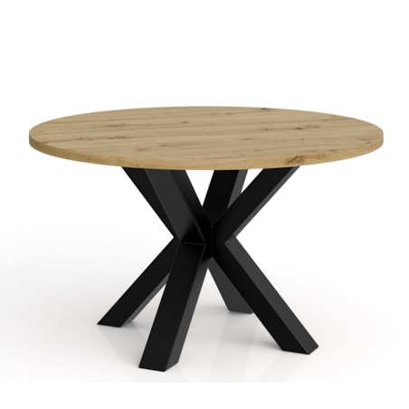 Stolik kawowy NEO okrągły 90 cm, metalowa podstawa-dąb artisan