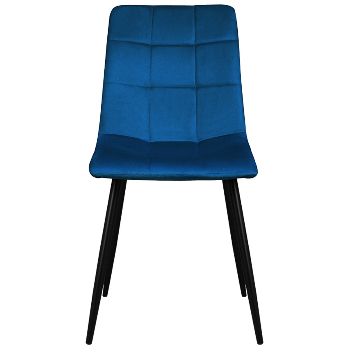 Krzesło tapicerowane do salonu jadalni welurowe pikowane granatowe
