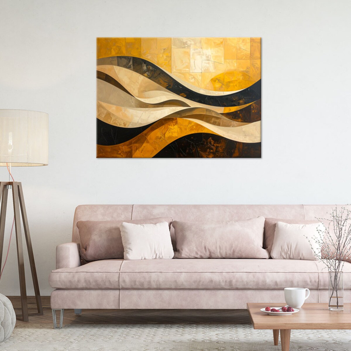 Obraz do salonu sypialni biura loftu, Abstrakcja fale imitacja malarstwa