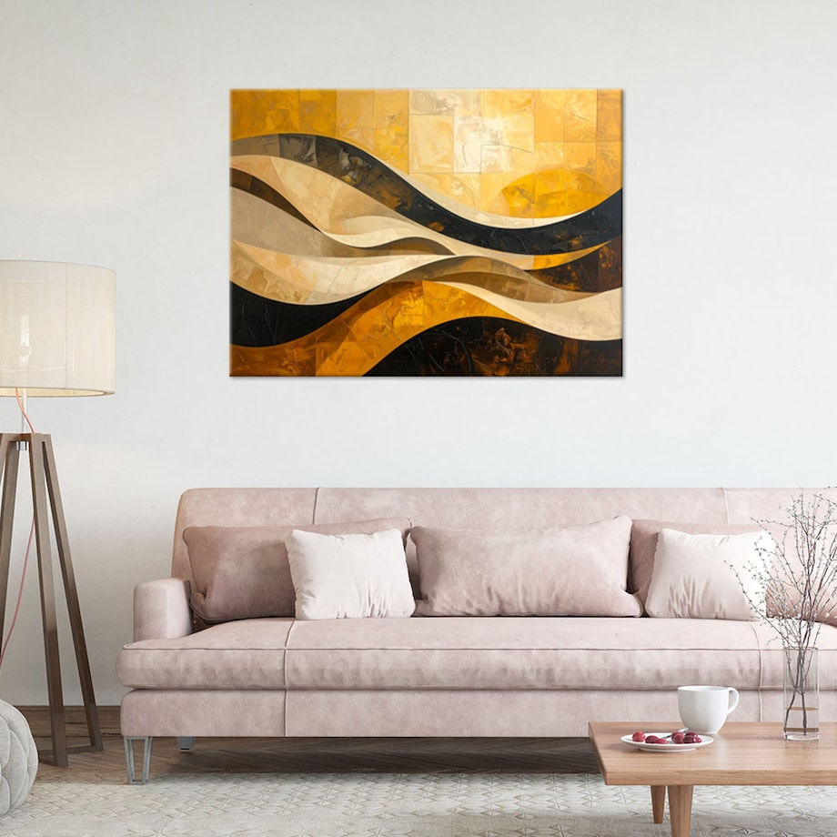 Obraz do salonu sypialni biura loftu, Abstrakcja fale imitacja malarstwa