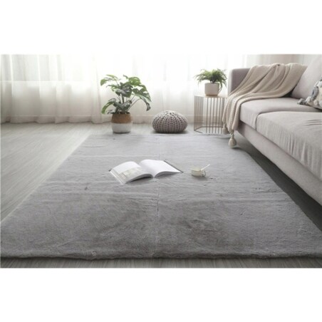 Dywan pluszowy jasnoszary miękki rabbit 160x220 cm