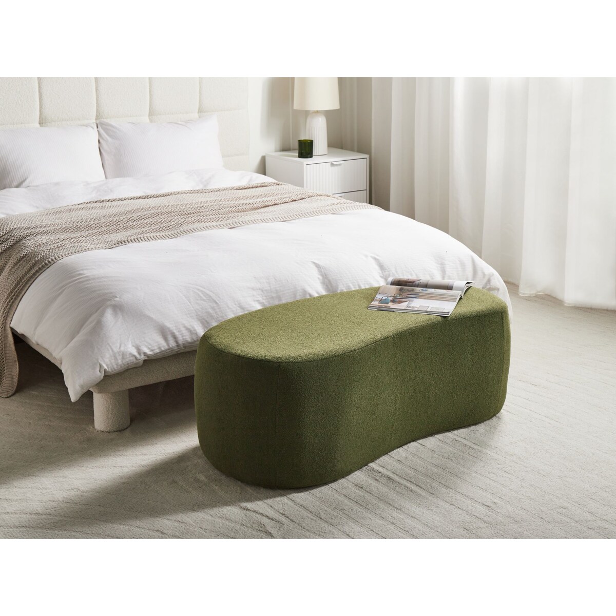 Puf BAYARD Boucle Zielony 115 x 56 x 43 cm