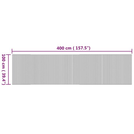 vidaXL Dywan prostokątny, naturalny, 100x400 cm, bambusowy